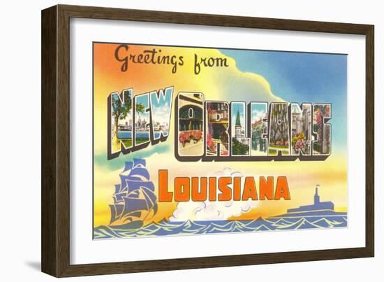 Greetings from New Orleans, Louisiana-null-Framed Art Print