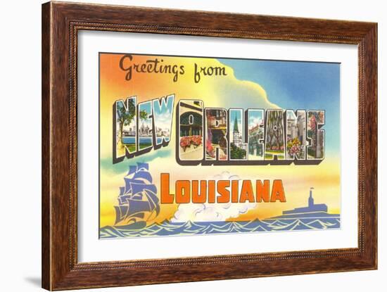 Greetings from New Orleans, Louisiana-null-Framed Art Print