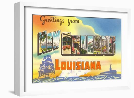 Greetings from New Orleans, Louisiana-null-Framed Art Print