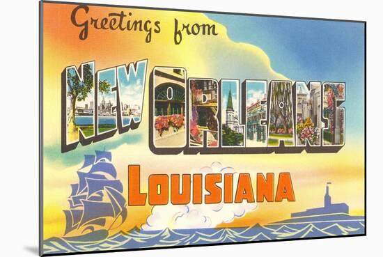 Greetings from New Orleans, Louisiana-null-Mounted Art Print