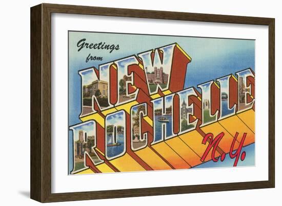 Greetings from New Rochelle, New York-null-Framed Art Print