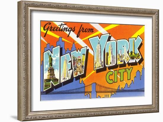 Greetings from New York City, New York-null-Framed Art Print