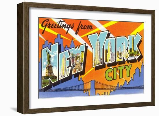 Greetings from New York City, New York-null-Framed Art Print