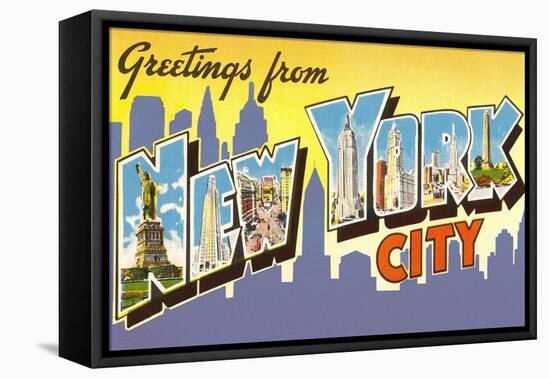 Greetings from New York City, New York-null-Framed Stretched Canvas