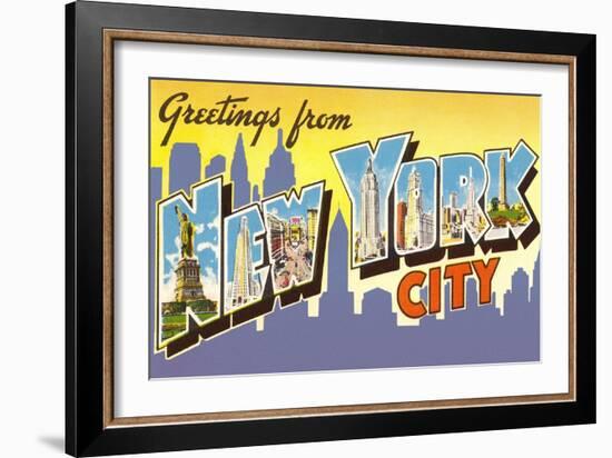 Greetings from New York City, New York-null-Framed Art Print