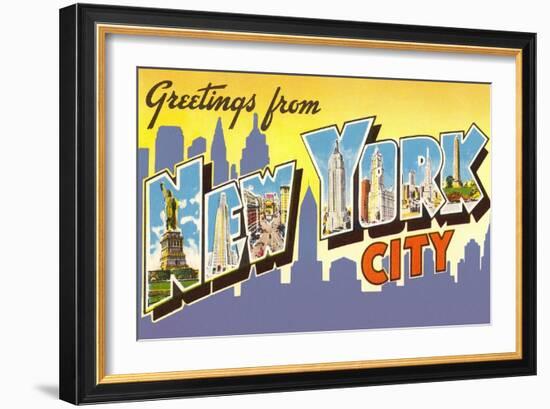 Greetings from New York City, New York-null-Framed Art Print