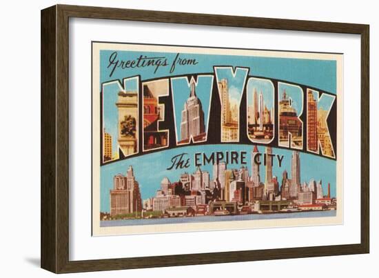 Greetings from New York, the Empire City-null-Framed Art Print