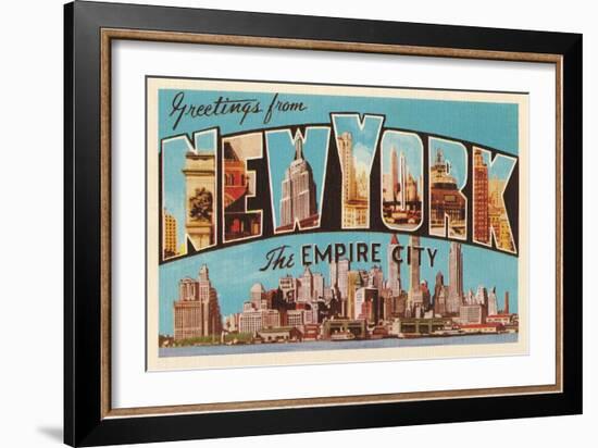 Greetings from New York, the Empire City-null-Framed Art Print