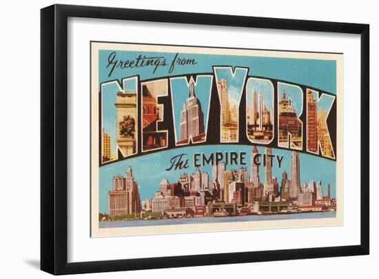 Greetings from New York, the Empire City-null-Framed Art Print