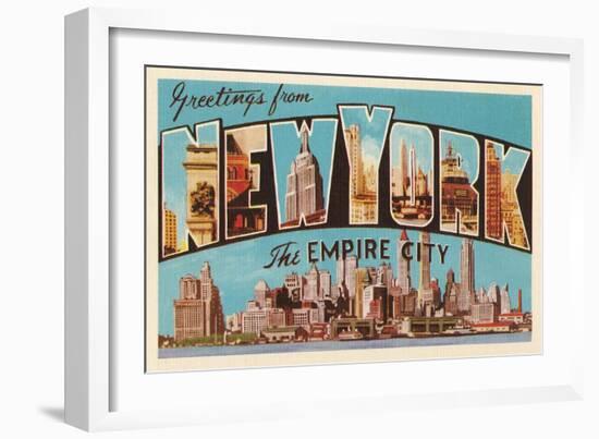 Greetings from New York, the Empire City-null-Framed Art Print