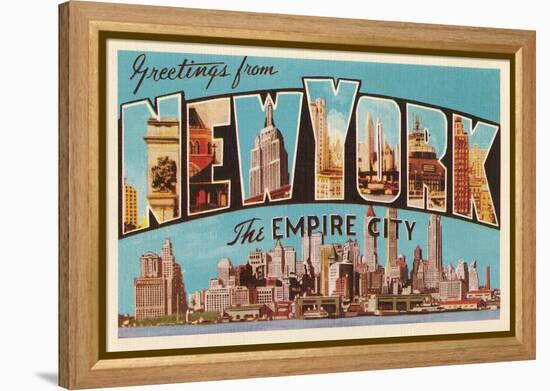 Greetings from New York, the Empire City-null-Framed Stretched Canvas