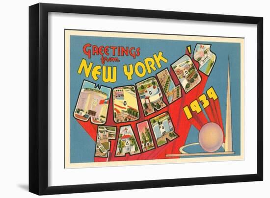 Greetings from New York World's Fair, 1939-null-Framed Art Print