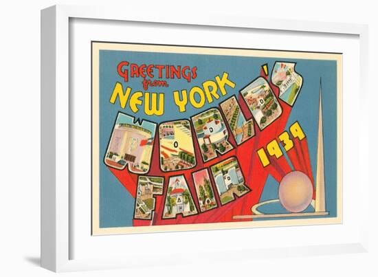 Greetings from New York World's Fair, 1939-null-Framed Art Print