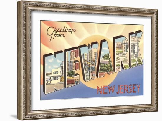 Greetings from Newark, New Jersey-null-Framed Art Print