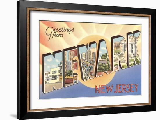 Greetings from Newark, New Jersey-null-Framed Art Print