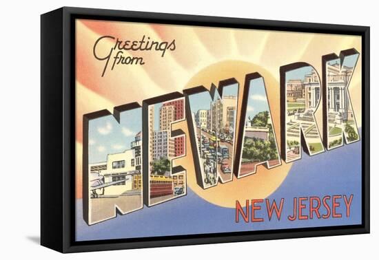 Greetings from Newark, New Jersey-null-Framed Stretched Canvas