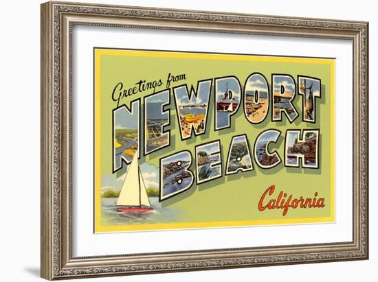 Greetings from Newport Beach, California-null-Framed Art Print