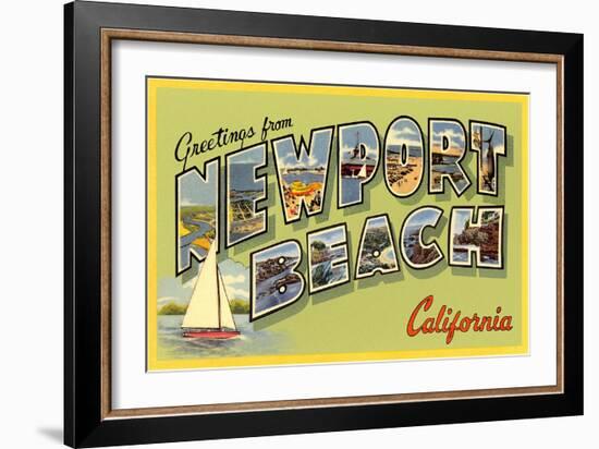 Greetings from Newport Beach, California-null-Framed Art Print