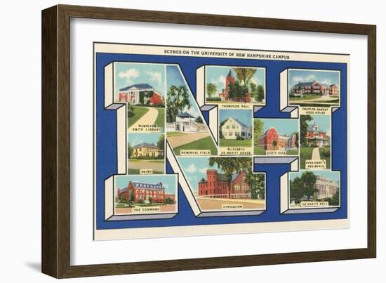 Greetings from Nh, University of New Hampshire-null-Framed Art Print