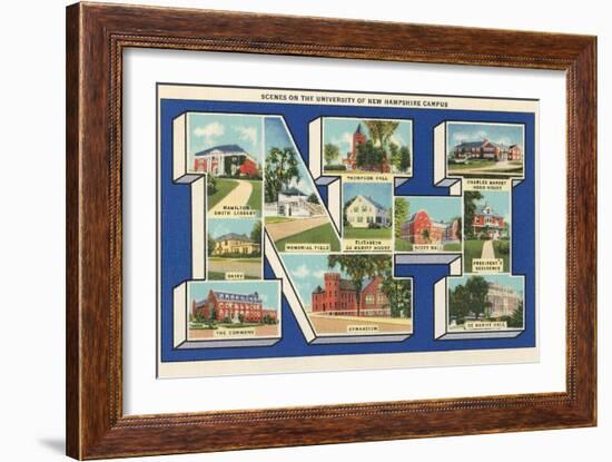 Greetings from Nh, University of New Hampshire-null-Framed Art Print