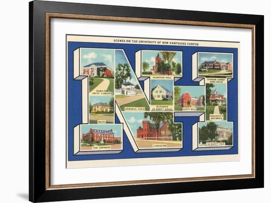 Greetings from Nh, University of New Hampshire-null-Framed Art Print