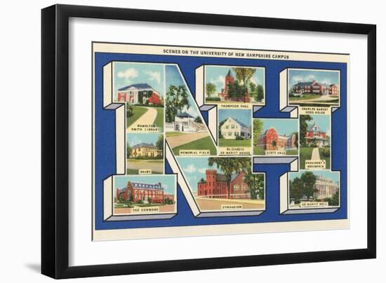 Greetings from Nh, University of New Hampshire-null-Framed Art Print