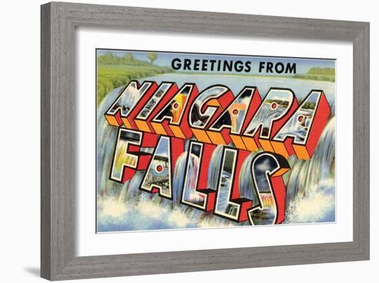 Greetings from Niagra Falls, New York-null-Framed Art Print