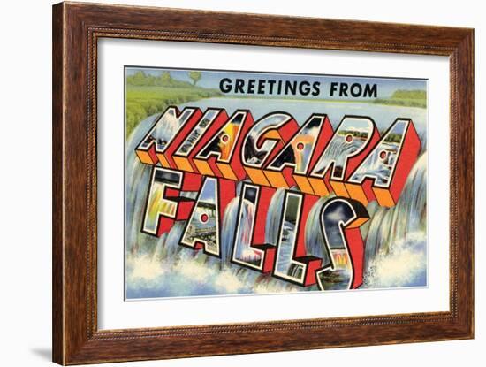 Greetings from Niagra Falls, New York-null-Framed Art Print