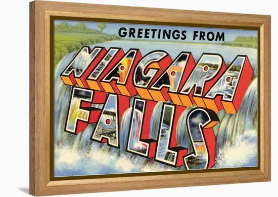 Greetings from Niagra Falls, New York-null-Framed Stretched Canvas