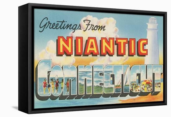 Greetings from Niantic, Connecticut-null-Framed Stretched Canvas