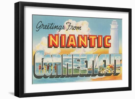 Greetings from Niantic, Connecticut-null-Framed Art Print