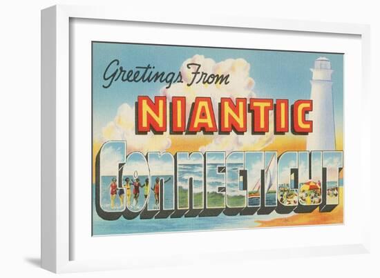 Greetings from Niantic, Connecticut-null-Framed Art Print