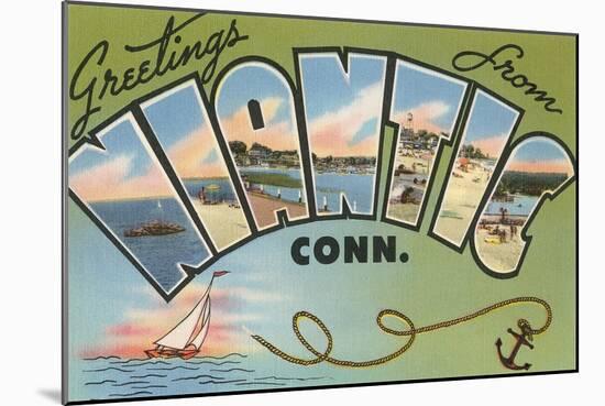 Greetings from Niantic, Connecticut-null-Mounted Art Print