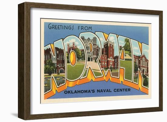 Greetings from Norman, Oklahoma-null-Framed Art Print