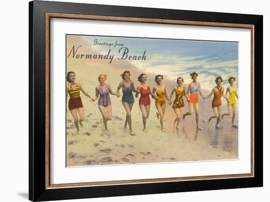 Greetings from Normandy Beach, New Jersey-null-Framed Art Print
