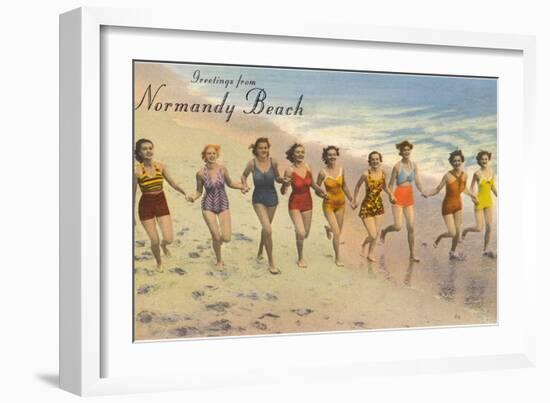 Greetings from Normandy Beach, New Jersey-null-Framed Art Print