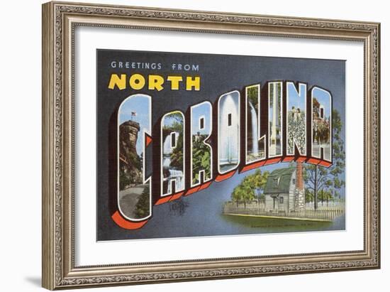 Greetings from North Carolina-null-Framed Art Print