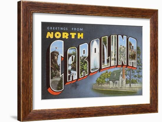 Greetings from North Carolina-null-Framed Art Print