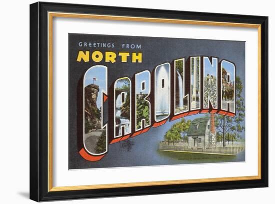 Greetings from North Carolina-null-Framed Art Print