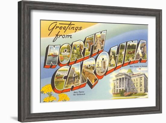 Greetings from North Carolina-null-Framed Art Print