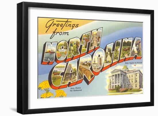 Greetings from North Carolina-null-Framed Art Print