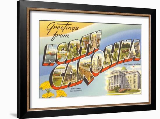 Greetings from North Carolina-null-Framed Art Print