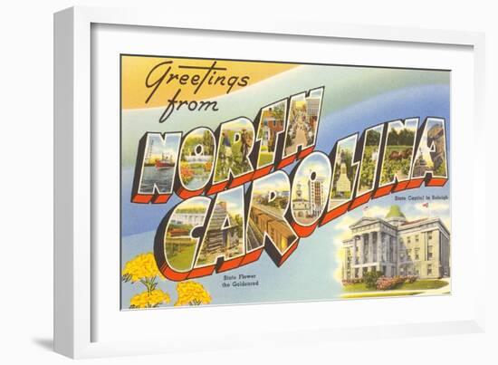 Greetings from North Carolina-null-Framed Art Print