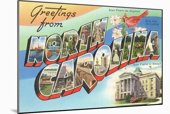 Greetings from North Carolina-null-Mounted Art Print