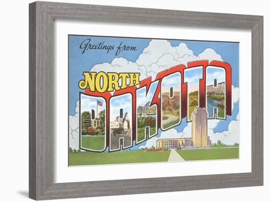 Greetings from North Dakota-null-Framed Art Print