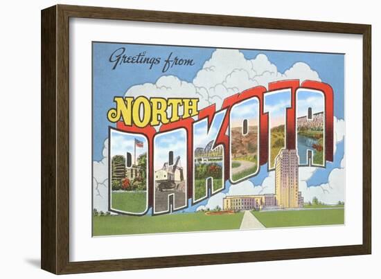 Greetings from North Dakota-null-Framed Art Print