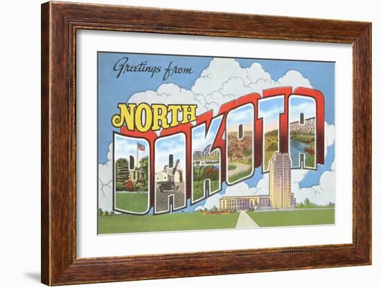 Greetings from North Dakota-null-Framed Art Print