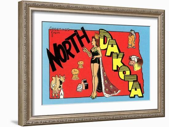 Greetings from North Dakota-null-Framed Art Print