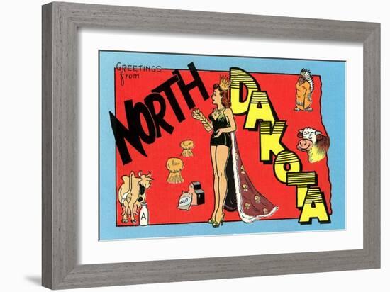 Greetings from North Dakota-null-Framed Art Print