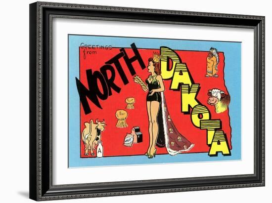 Greetings from North Dakota-null-Framed Art Print